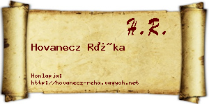 Hovanecz Réka névjegykártya